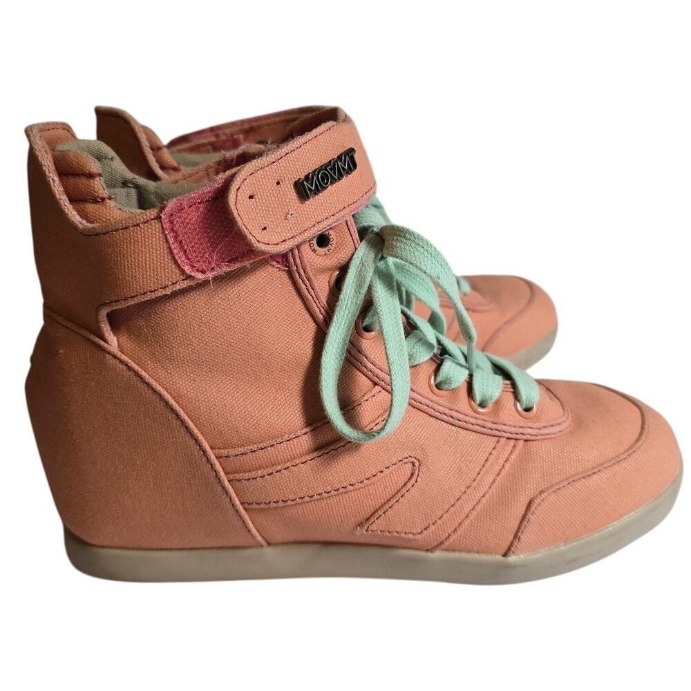 MOVMT The Peoples Movement Womens Size 7 Peach Canvas Wedge High Top Shoes